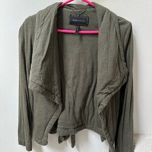 BCBGMaxAzria Moss Green Drape with Tie Cardigan Size XXS